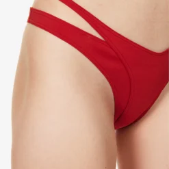 Mugler Layered Mid-rise Bikini Bottoms 9 Mugler Layered Mid-rise Bikini Bottoms -Outlet Pique Style Store R04192677 DARKRED ALT04