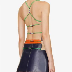 Lulu V-neck Check-pattern Upcycled Top 8 Lulu V-neck Check-pattern Upcycled Top -Outlet Pique Style Store R04192930 BEIGEBRONZE ALT03