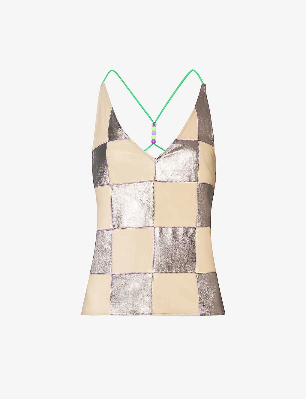 Lulu V-neck Check-pattern Upcycled Top 1 Lulu V-neck Check-pattern Upcycled Top