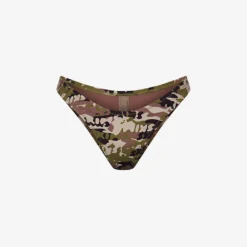 Tanga Mid-rise Camouflage-print Recycled Stretch-nylon Bikini Bottoms