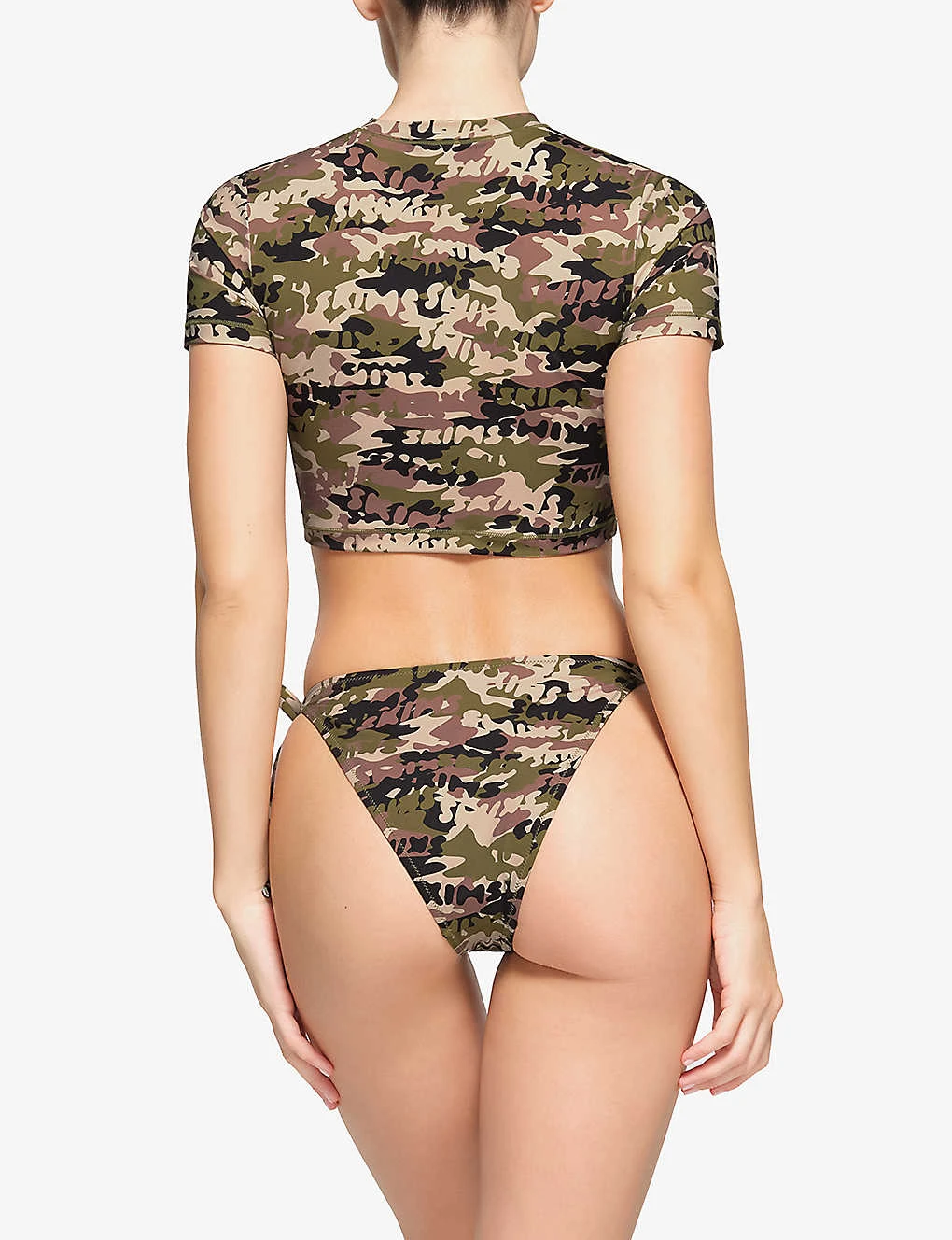 Camo-print Cropped Recycled-nylon Top 4 Camo-print Cropped Recycled-nylon Top - Image 4