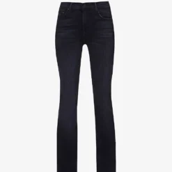 MOTHER The Weekender Faded-wash Flared-leg High-rise Cotton-blend Jeans