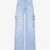 MOTHER The Undercover Flap-pocket Wide-leg High-rise Cotton-blend Jeans