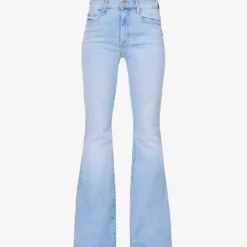 MOTHER The Super Cruiser Flared-leg Mid-rise Cotton-blend Jeans