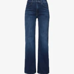 MOTHER The Hustler Wide-leg High-rise Cotton-blend Jeans