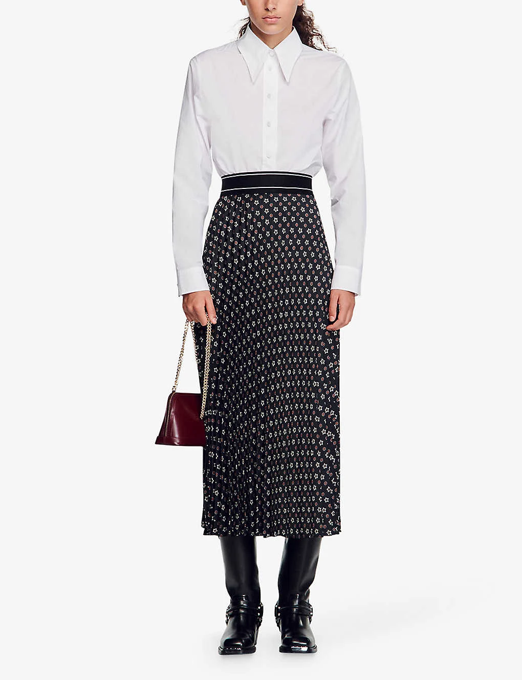 Sandro Tosca Graphic-print Woven Midi Skirt 2 Sandro Tosca Graphic-print Woven Midi Skirt - Image 2
