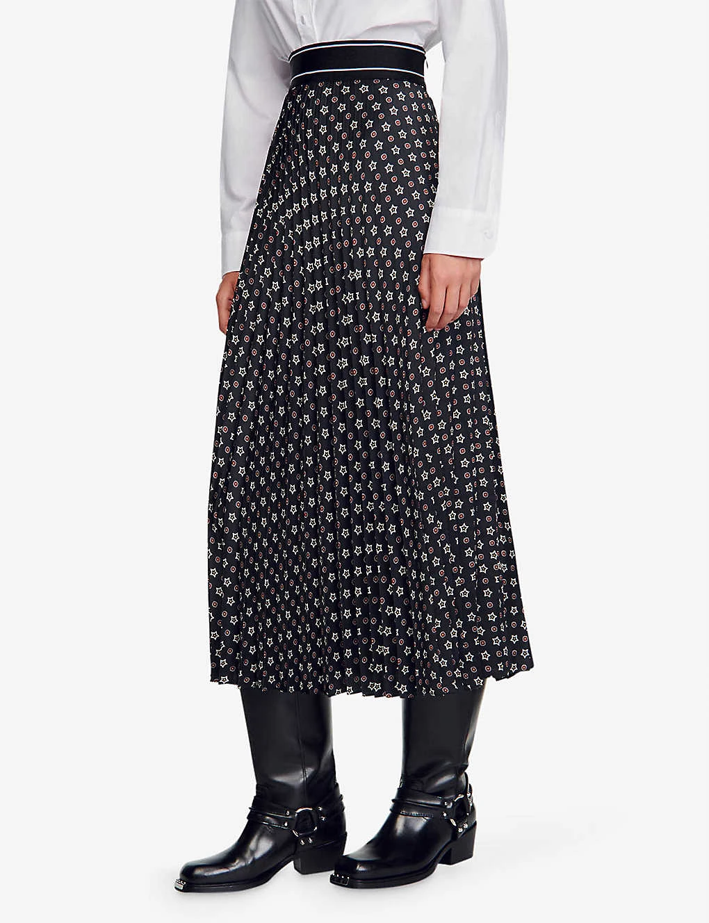 Sandro Tosca Graphic-print Woven Midi Skirt 3 Sandro Tosca Graphic-print Woven Midi Skirt - Image 3