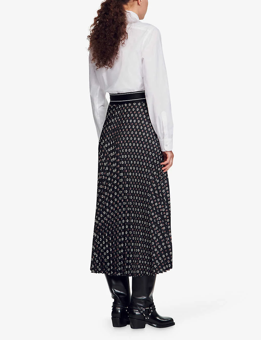 Sandro Tosca Graphic-print Woven Midi Skirt 4 Sandro Tosca Graphic-print Woven Midi Skirt - Image 4