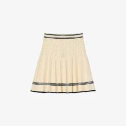 Sandro Fable Contrast-band Pleated Stretch-knit Mini Skirt