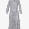 ME AND EM Stripe-pattern Flap-pocket Woven Maxi Dress