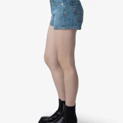 Zadig & Voltaire Sina Crystal-embellished Denim Shorts -Outlet Pique Style Store R04195183 LIGHTBLUE ALT02