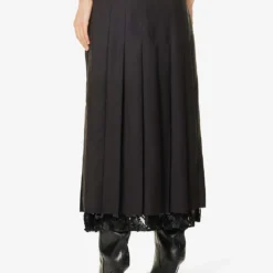 Brone Sequin-embellished Wool Midi Skirt -Outlet Pique Style Store R04195243 CHOCOLATEBLACK ALT03