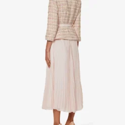 SELF PORTRAIT Sequin-embellished Pleated-skirt Woven Midi Dress -Outlet Pique Style Store R04195740 PINK ALT03