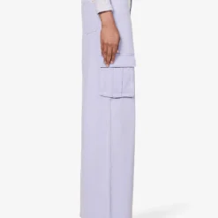 SELF PORTRAIT Cargo-pocket Straight Wide-leg Mid-rise Jeans -Outlet Pique Style Store R04195768 PURPLE ALT02