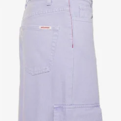 SELF PORTRAIT Cargo-pocket Straight Wide-leg Mid-rise Jeans -Outlet Pique Style Store R04195768 PURPLE ALT04
