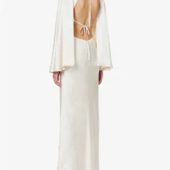Shona Joy La Lune V-neck Satin Maxi Dress -Outlet Pique Style Store R04195930 CREAM ALT03
