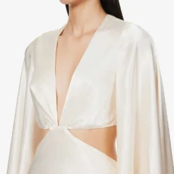 Shona Joy La Lune V-neck Satin Maxi Dress -Outlet Pique Style Store R04195930 CREAM ALT04