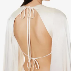 Shona Joy La Lune V-neck Satin Maxi Dress -Outlet Pique Style Store R04195930 CREAM ALT05