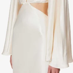 Shona Joy La Lune V-neck Satin Maxi Dress -Outlet Pique Style Store R04195930 CREAM ALT06