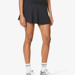 Girlfriend Collective Float Mid-rise Stretch-recycled-polyester Mini Skort -Outlet Pique Style Store R04196144 BLACK ALT02