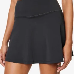 Girlfriend Collective Float Mid-rise Stretch-recycled-polyester Mini Skort -Outlet Pique Style Store R04196144 BLACK ALT04