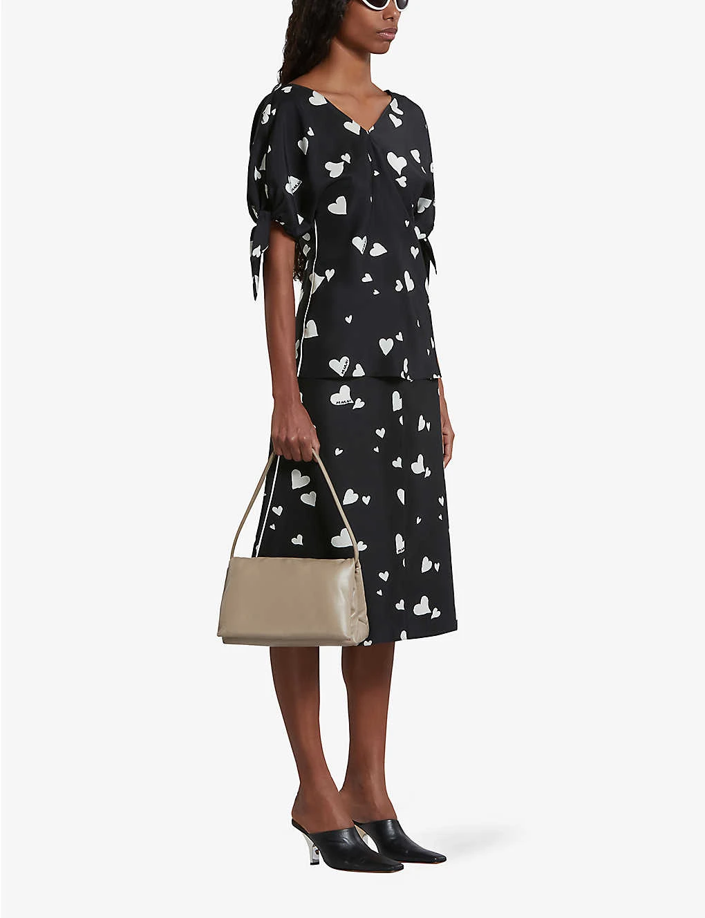 Marni Heart-print Flared-hem Silk Midi Skirt 2 Marni Heart-print Flared-hem Silk Midi Skirt - Image 2