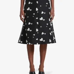 Marni Heart-print Flared-hem Silk Midi Skirt 7 Marni Heart-print Flared-hem Silk Midi Skirt -Outlet Pique Style Store R04196441 BLACK ALT02