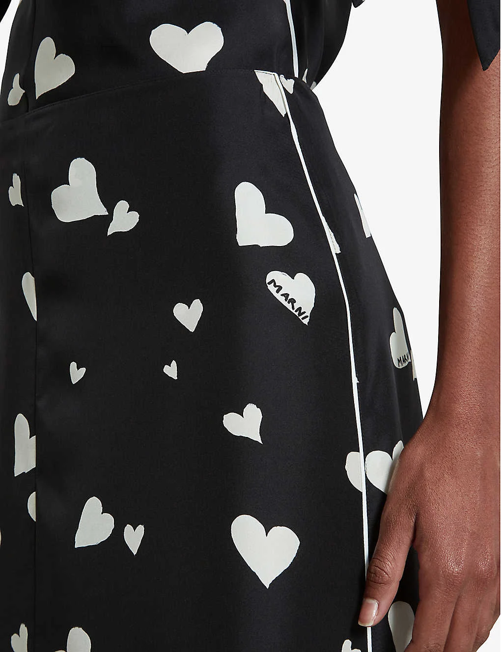Marni Heart-print Flared-hem Silk Midi Skirt 5 Marni Heart-print Flared-hem Silk Midi Skirt - Image 5
