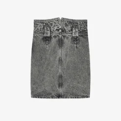 IRO Jazzino Wide-waistband Faded Denim Midi Skirt