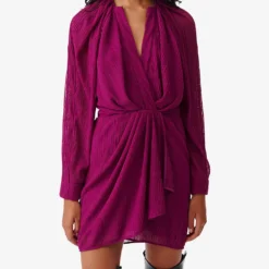 IRO Alvina V-neck Stretch-woven Mini Dress -Outlet Pique Style Store R04196529 PIN04 ALT02