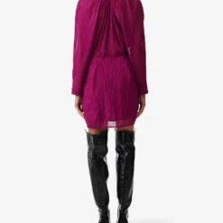 IRO Alvina V-neck Stretch-woven Mini Dress -Outlet Pique Style Store R04196529 PIN04 ALT03