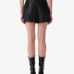 IRO Paoli Belted Leather Shorts -Outlet Pique Style Store R04196558 BLA01 ALT03