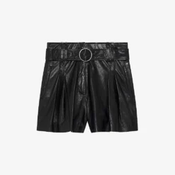 IRO Paoli Belted Leather Shorts