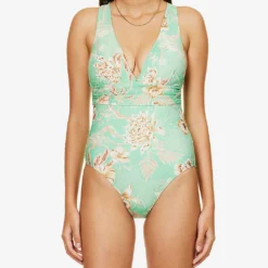 Seafolly Eden Floral-print Swimsuit 5 Seafolly Eden Floral-print Swimsuit -Outlet Pique Style Store R04197356 MINT ALT01