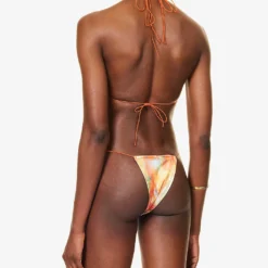 Jaded London Abstract Gradient-pattern Halterneck Bikini Top -Outlet Pique Style Store R04197650 TIEDYEMETALLIC ALT02