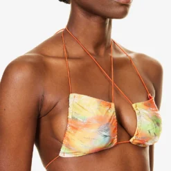 Jaded London Abstract Gradient-pattern Halterneck Bikini Top -Outlet Pique Style Store R04197650 TIEDYEMETALLIC ALT03