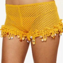 Jaded London Bead-embellished Crochet Cotton-blend Shorts -Outlet Pique Style Store R04197657 TANCROCHET ALT04