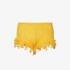 Jaded London Bead-embellished Crochet Cotton-blend Shorts