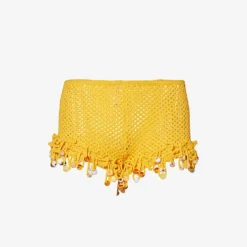 Jaded London Bead-embellished Crochet Cotton-blend Shorts