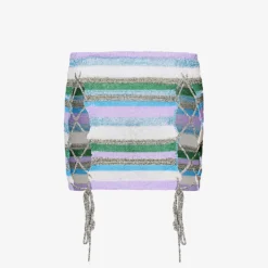 Jaded London Drift Striped Knitted Mini Skirt