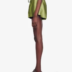 Sandro Egypte Elasticated-waist Wide-leg Satin Shorts 7 Sandro Egypte Elasticated-waist Wide-leg Satin Shorts -Outlet Pique Style Store R04197731 VERTS ALT02