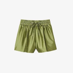 Sandro Egypte Elasticated-waist Wide-leg Satin Shorts