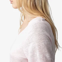 Zadig & Voltaire Atia Wing-embroidered Linen T-shirt -Outlet Pique Style Store R04198977 SOFTPINK ALT04
