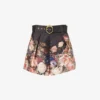Zimmermann Floral-print High-rise Silk And Cotton-blend Shorts
