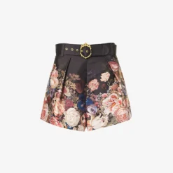 Zimmermann Floral-print High-rise Silk And Cotton-blend Shorts