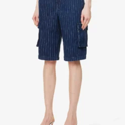 Dune Pinstripe Stretch-cotton Blend Shorts -Outlet Pique Style Store R04199779 VARSITYPINSTRIPE ALT02