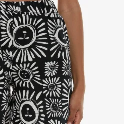 Whistles Sunman Graphic-print Elasticated-band Linen Cotton-blend Shorts -Outlet Pique Style Store R04200353 MONOCHROME ALT04