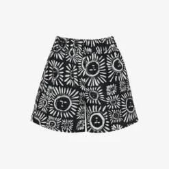 Whistles Sunman Graphic-print Elasticated-band Linen Cotton-blend Shorts