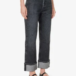 AGOLDE Fran Relaxed-fit High-rise Jeans -Outlet Pique Style Store R04200436 DITCHMARBLEBLACK ALT02