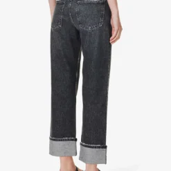 AGOLDE Fran Relaxed-fit High-rise Jeans -Outlet Pique Style Store R04200436 DITCHMARBLEBLACK ALT03